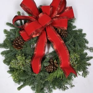 20 in. Wreath w/bow