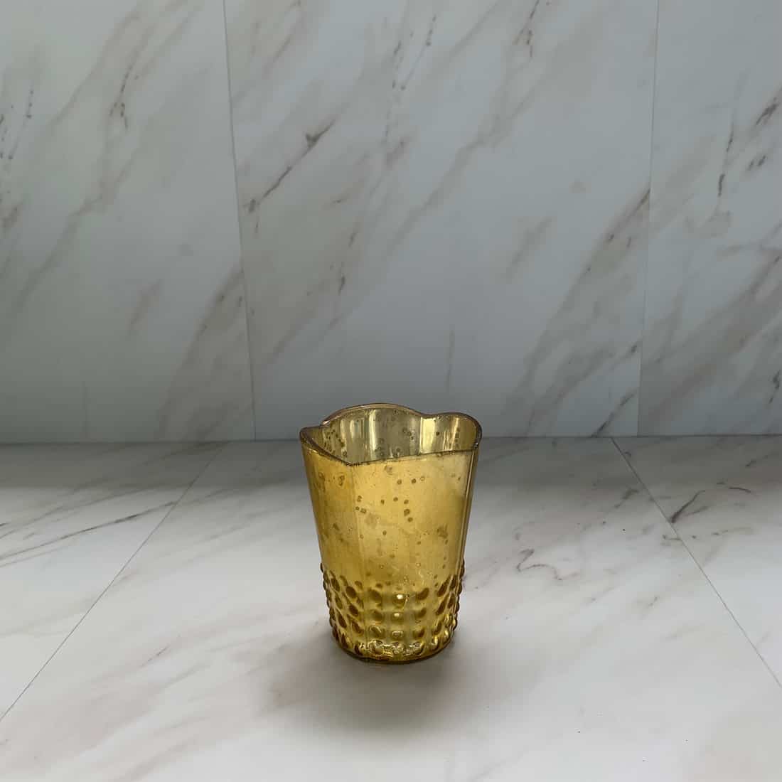 Gold Votives Fresh Flowers by Anna